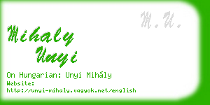 mihaly unyi business card